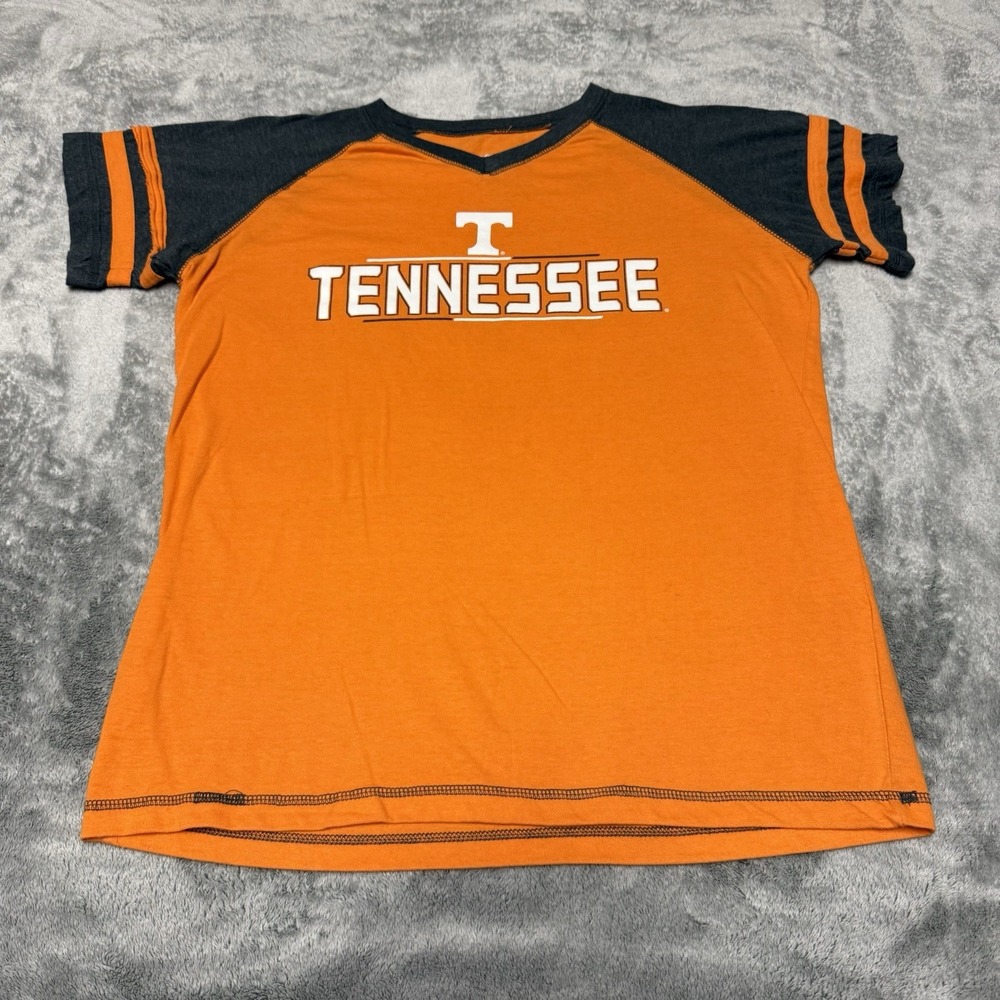 Tennessee Volunteers Shirt Mens L Orange Gray NCAA Football Pro Edge V Neck